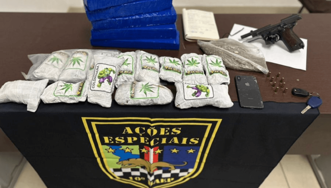 Homem é preso por tráfico de drogas e posse ilegal
